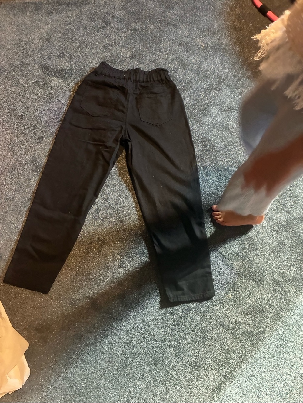 New Without Tags: Women’s Harlow Black Paperbag Pants ~ size 28 - Picture 6 of 7